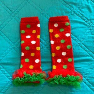 Boutique Style Polka Dot Christmas Leg Warmers